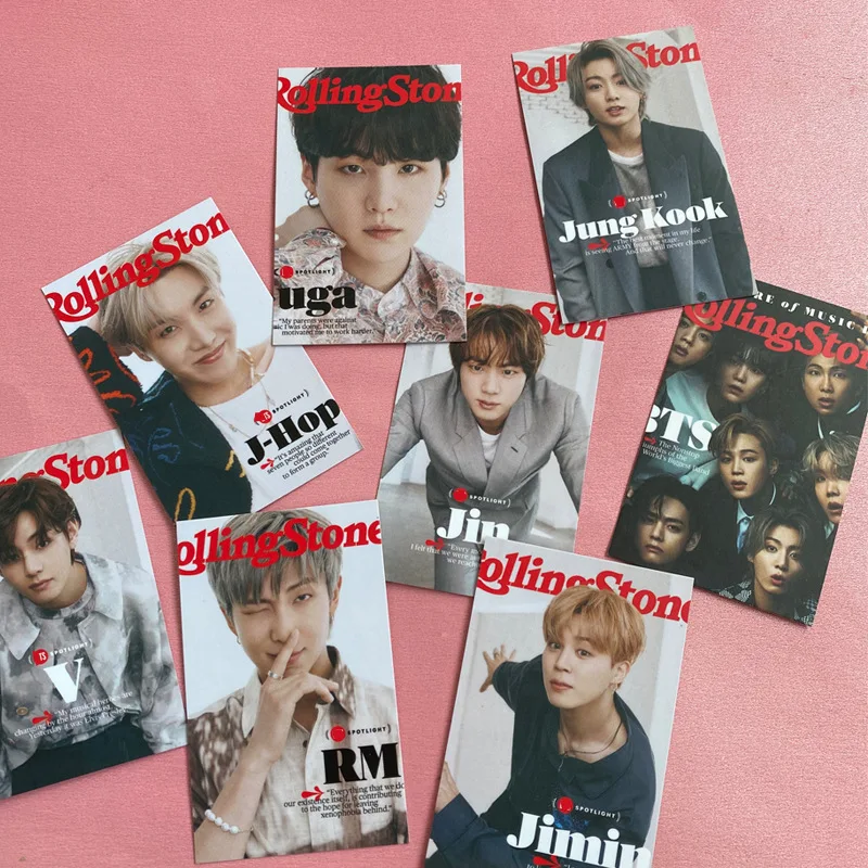 

8 шт. товары Kpop Idol Bangtan Boys Rolling Stone журнал, фотокарточка, ломо-карточка, Набор Для Фотопечати, фотоальбом, фотокарточка, Фотокарточка
