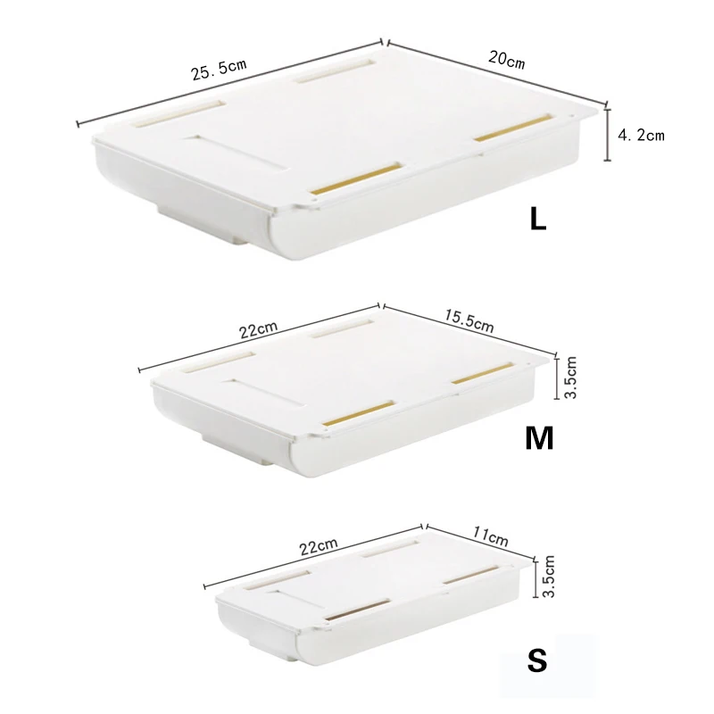 

Self Stick Pencil Tray Under Desk Drawer Organizer Table Storage Organizer Boxes Stand Self-adhesive Under-drawer Storage Box