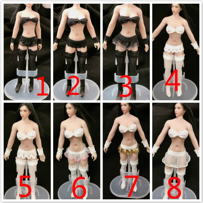 

1/12 Scale Female Action Figure Clothes Lace Bra Underwear Stockings for TBLeague Body Figures