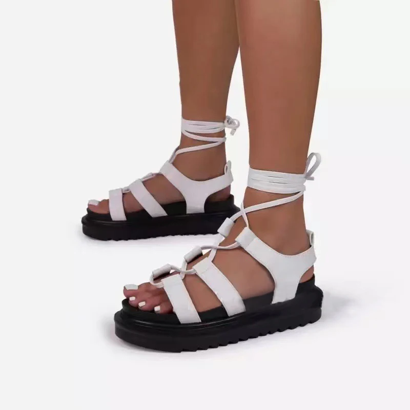 

Women's Serpentine Thick Bottom Sandals Fashion Ladies Cross Straps Shoes Platform Women Casual Shoe Female Footwear 2021 Hot