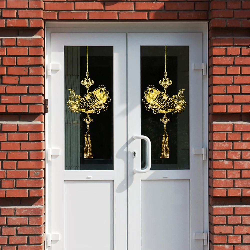 Классические Золотые узлы новогодние наклейки на стену с благословениями для