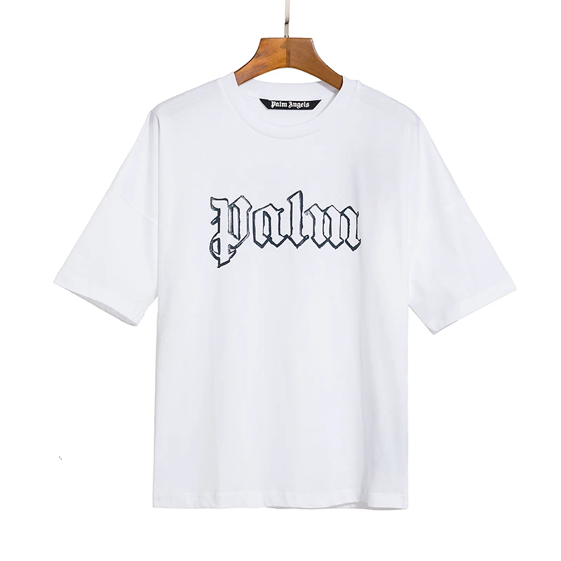 

Letter print men and women short-sleeved couple loose T-shirt high street hip hop
