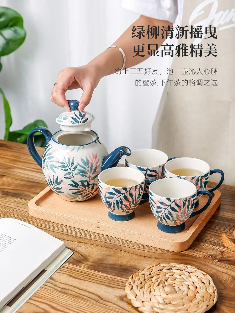 

Nordic Style Teapot Tea Making Large Capacity Teapot Single Teapot Ceramic Tea Set Household Flower Tea Teapot Set
