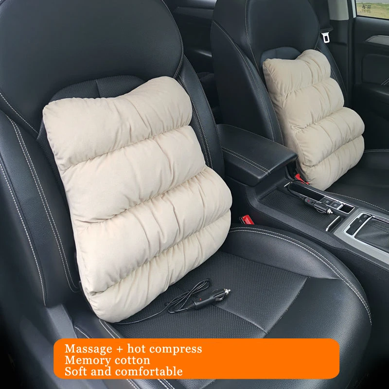 

Автомобильная Массажная поясничные замшевые Талии pad автомобиль электрический Подушка с подогревом хлопчатобумажной ткани с эффектом пам...
