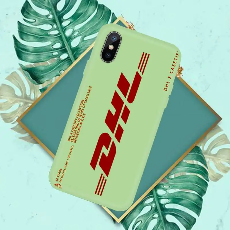 

Hot DHL Express 50th Anniversary Edition Label Phone Case Candy Color for iPhone 6 7 8 11 12 s mini pro X XS XR MAX Plus