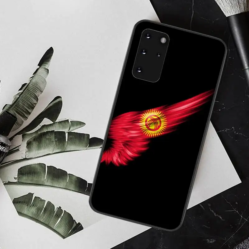 Мягкий черный чехол для телефона CUTEWANAN с национальным флагом Киргизии Samsung S20 plus