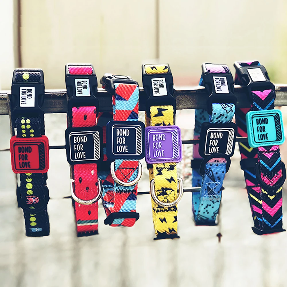 

Dog Collar Adjustable Nylon Small Dogs Puppy Collars Neck Strap For Medium Large Pet 2021 new