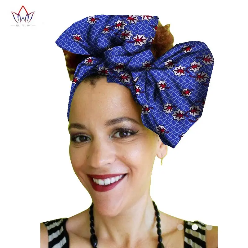 

Multi-color African Print Ankara Head Wrap Tie Scarf High Quality Hair Accessories Gele Ipele African Bazin Rich Headwear WYb62