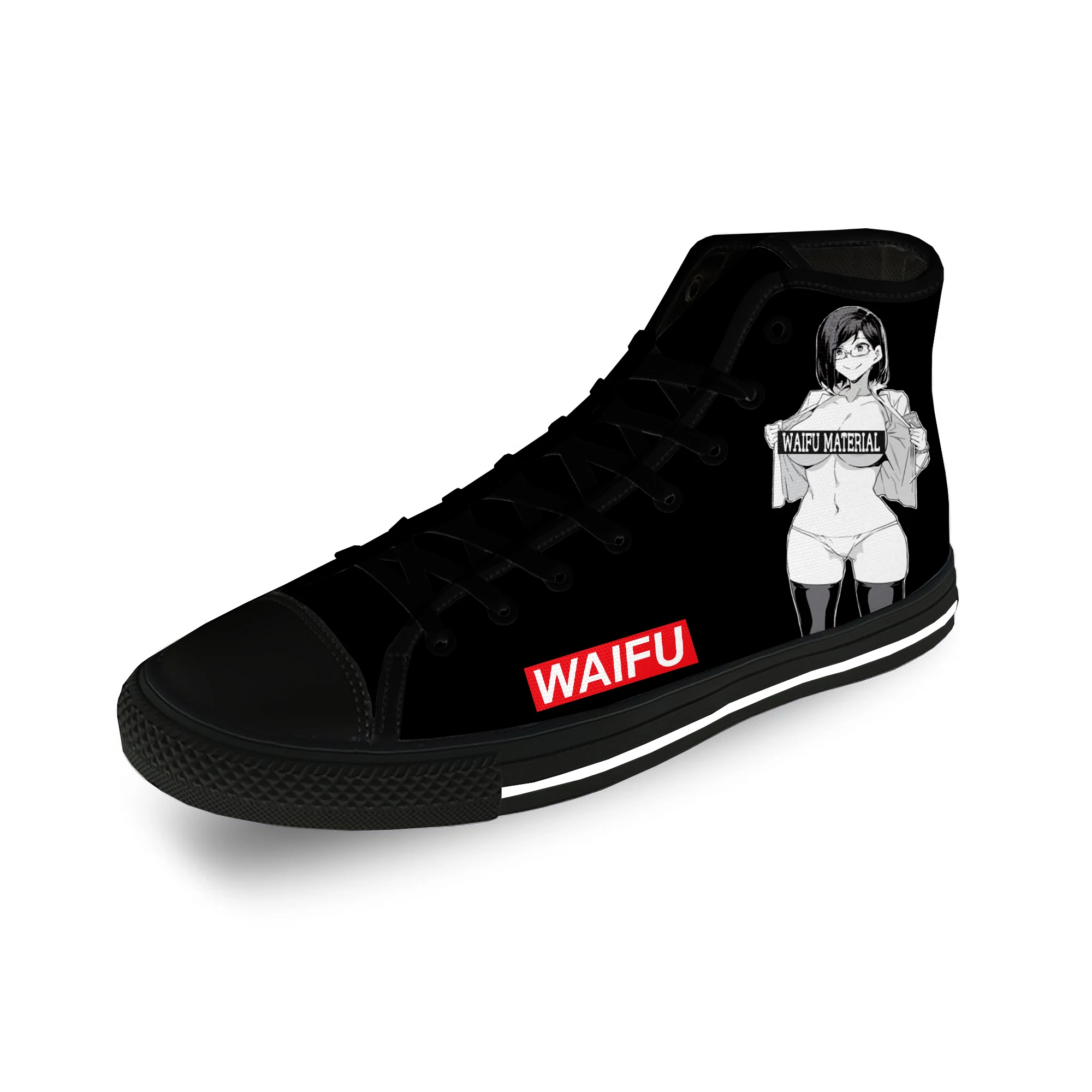 

Sexy Ahegao Girls Lewd Waifu Material Casual Cloth 3D Print High Top Canvas Shoes Men Women Lightweight Breathable Sneakers