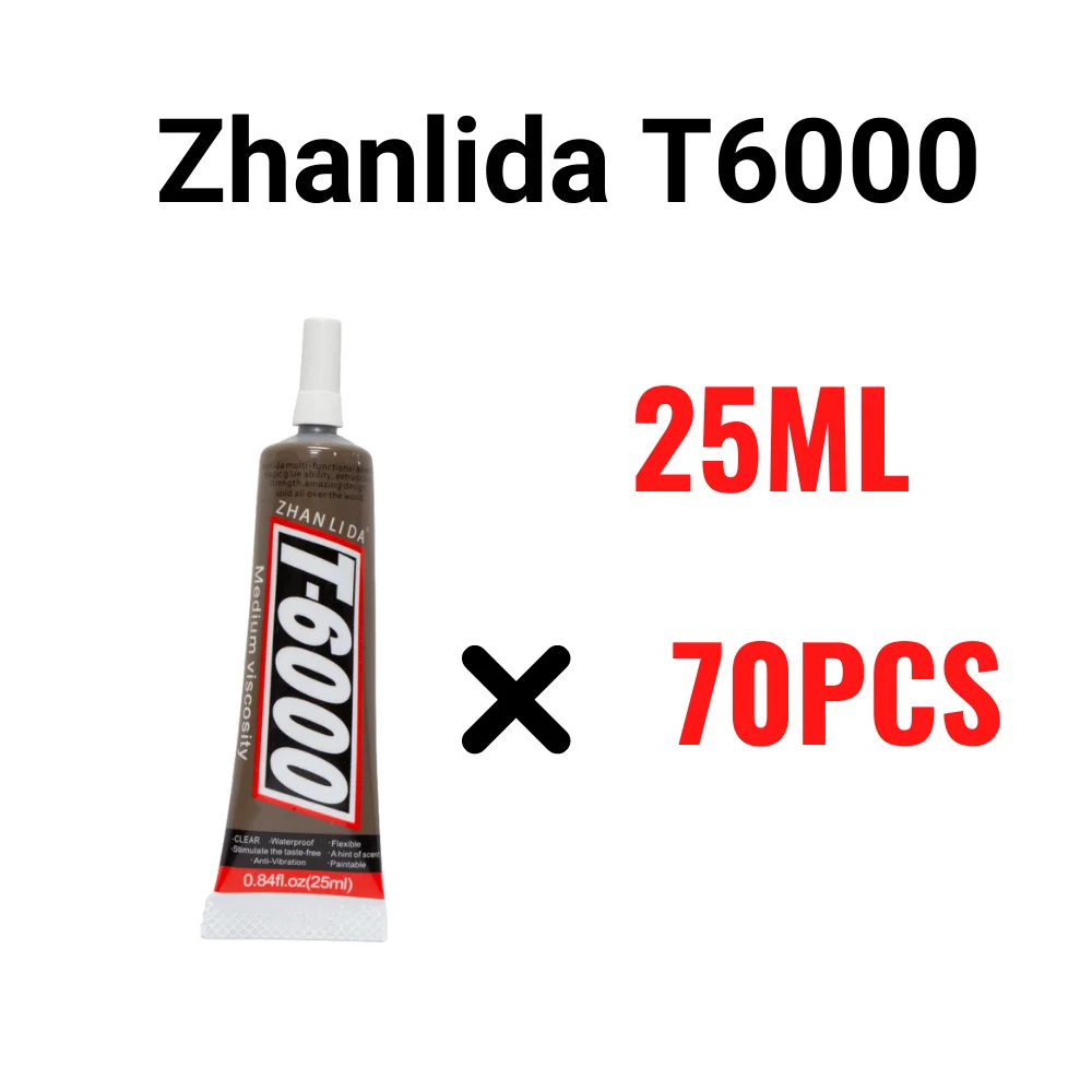 70PCS Pack Zhanlida 25ML T6000 Clear Contact Adhesive High Temperature Resistant Diy Diamond Painting Cloth Metal Fabric Glue