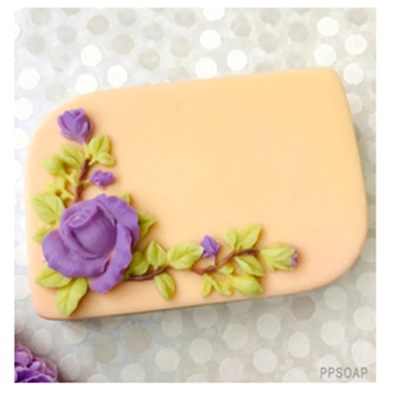 

HC0165 PRZY Silicone Mold flower rose Soap Molds Silicone Fondant Mould Rose vine Clay Resin Gypsum Chocolate Candle Mold
