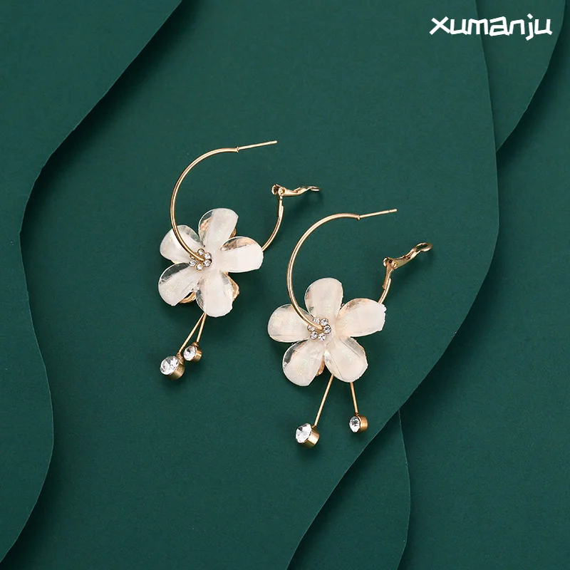 

Stud Earrings Sunflower Earrings Trendy 6 Petals Flower Earrings Zircon Tassel Earrings Circles Transparent Earrings Wholesale