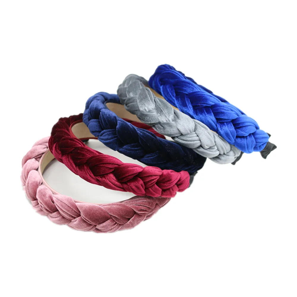 Широкие плетеные бархатные 3 см широкие простые дизайнерские резинки для волос