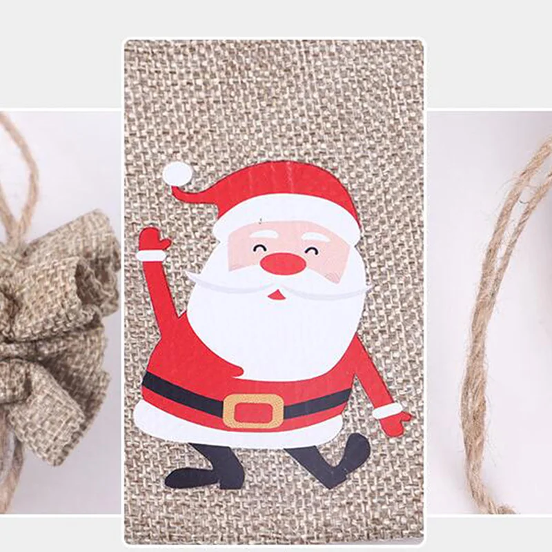 Christmas Candy Gift Bag Santa Claus Drawstring Reusable Wrap Present Bags | Дом и сад