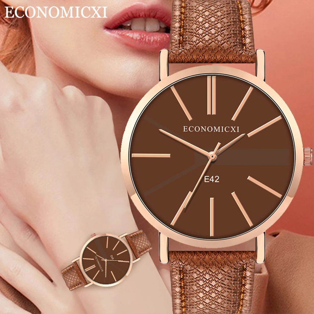 Women Watches Brand Quartz Ladies Watch Top Luxury Wristwatch Red Leather Strap Female Clock Fashion Dress Relojes Para Mujer | Наручные