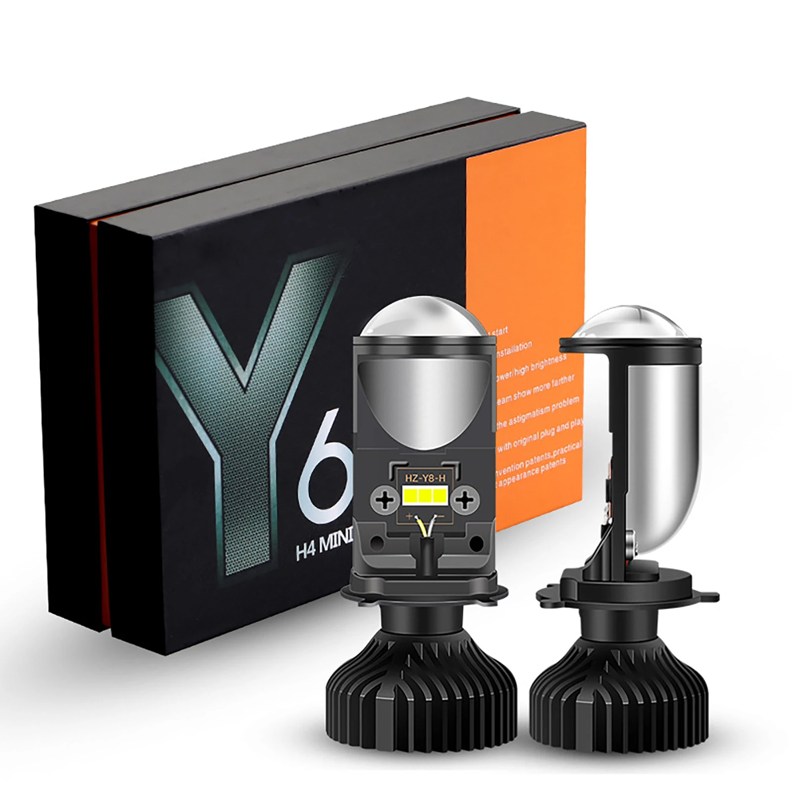 

1 Pair Y6D H4 LED Motorcycle Headlight Bulb Hi/Lo Beam Integrated 3800 Lumens 6000k Car Headlight Headlamp Far And Near In One