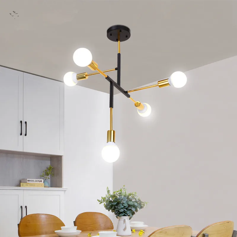 

Nordic minimalist in gold Postmodern LED pendant lights Living room Kitchen island lighting modern E27