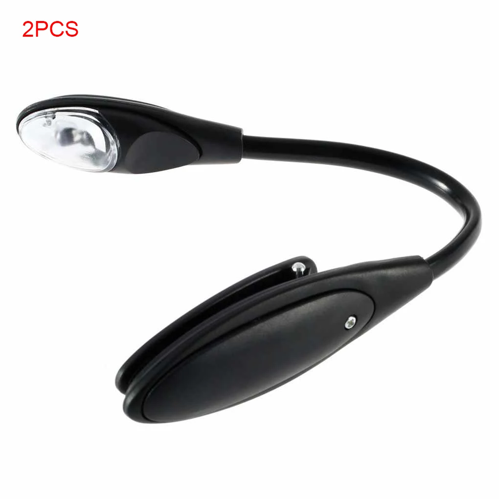2 Pieces Mini Flexible Clip-On Bright Book Light Laptop LED Book Reading Light Lamp