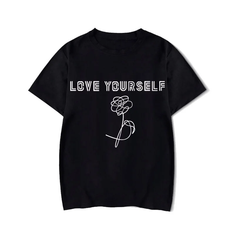 K Pop Детская футболка Bangtan новинка альбом Yourself Tear женская с воротником фанатская