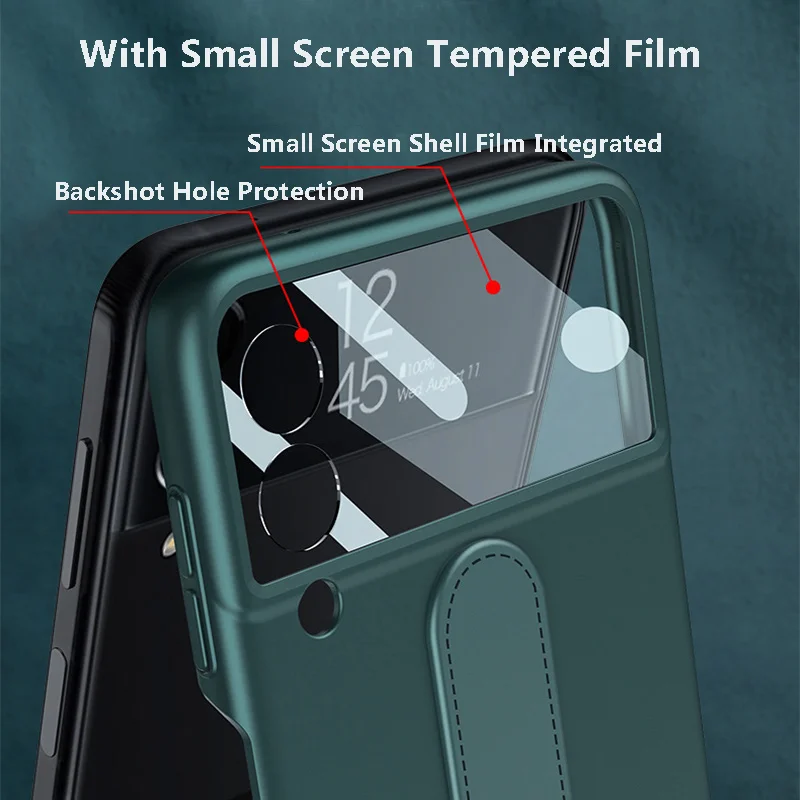 New Ring Holder Case For Samsung Galaxy Z Flip 3 5G Cover Protective Film Ultra-thin Case With Bracket Holder For Samsung Flip3