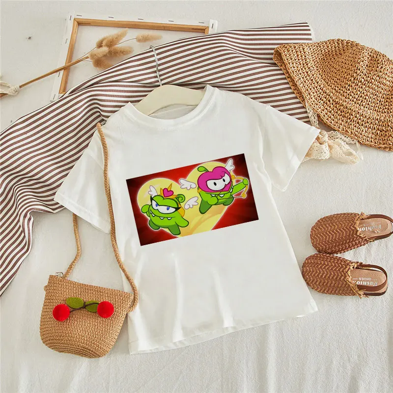 

Cute Kawaii New T Shirt Children White Printing Funny Summer Tops Cartoon Kid Tees Girls Boys Clothes 8 To 12 Unisex Tshirt