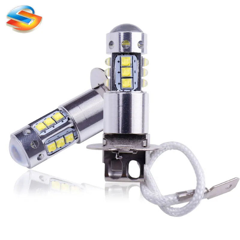 

2 шт. 16SMD Автомобильные противотуманные фары H3 супер ярсветодиодный ные лампы XBD белые Автомобильные дневные ходовые огни 12 в 24 в 6000K автомоби...