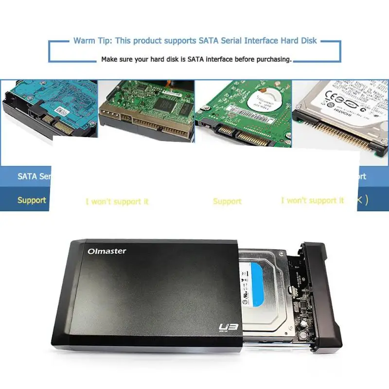 OImaster EB-330U3 3,5 дюймов USB3.0 для SATA высокоскоростной SDD HDD корпус внешний жесткий диск корпус hdd коробка