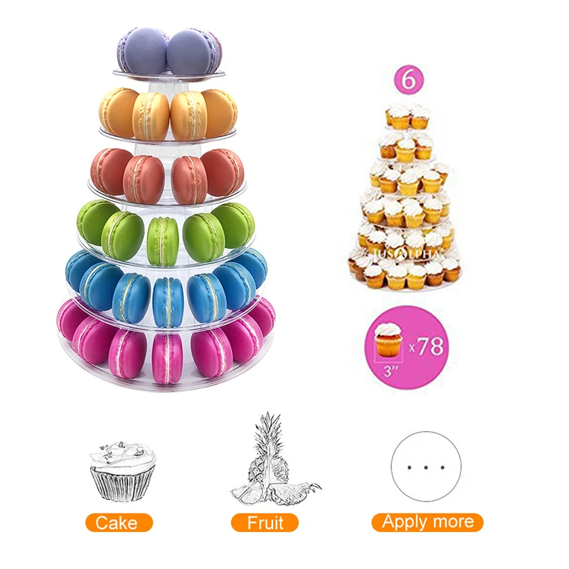 Акриловая прозрачная стойка для тортов и макаронс, башня для кексов на свадьбу, день рождение и другие мероприятия, декорирование инструментов.