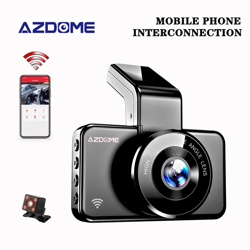 Original AZDOME M17 Dash Cam Night Vision Video Recorder Dual Lens DVR FHD 1080P WIFI Car Camera 24h Parking Monitor DashCam |
