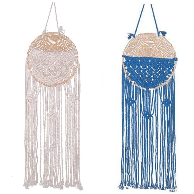 

Круглый цветочный горшок с гобеленом, ручная работа, макраме, настенное украшение, художественные тканые поделки для комнаты/украшения дом...