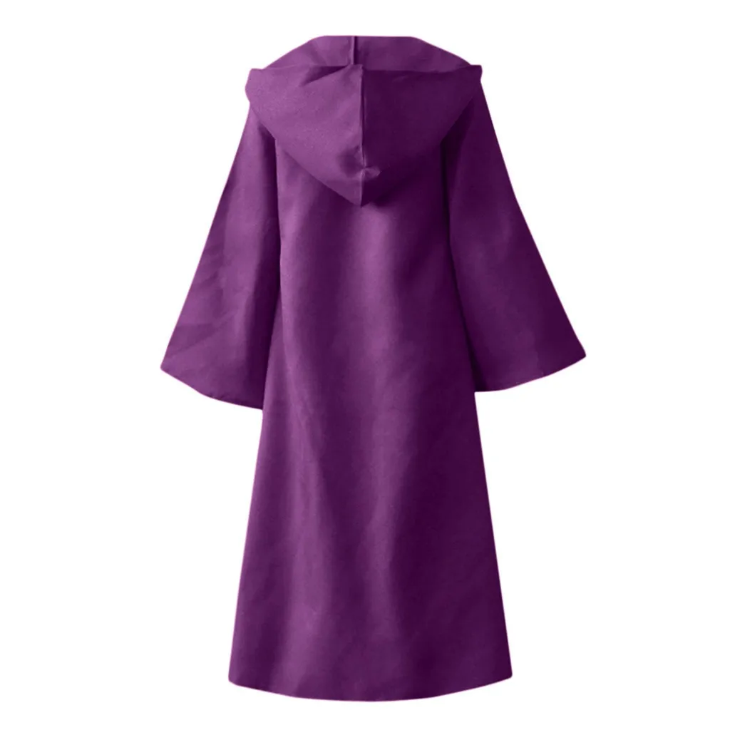 Женский и мужской винтажный Готический однотонный Тренч свободная повседневная