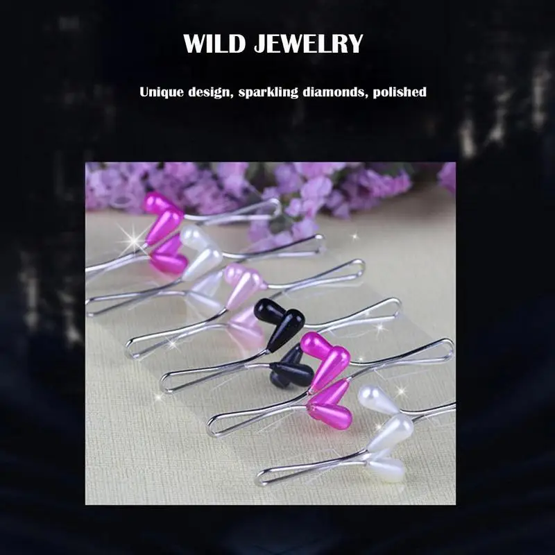 12 шт. зажим для шарфа Женский хиджаб с жемчужинами плоская Шпилька Дамский