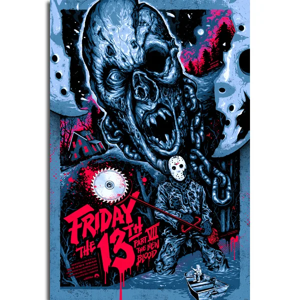 

Friday theth Classic Horror Movie Vintage 3 Wall Sticker Silk Poster Art Light Canvas Home Decoration
