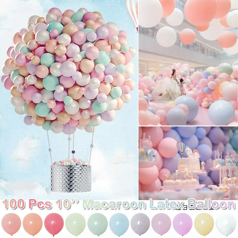 

100pcs 10 inch Macarons Latex Balloons Balony Birthday Party Candy Balloon Birthday Party Decorations Adult Baby Shower Wedding