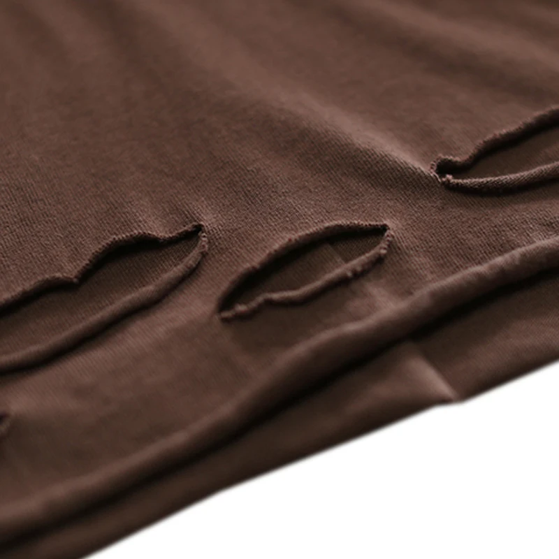 

Womens Tops T Shirt Tees Cotton Big Loose Large Holes Hollow Out Distressed for Summer Retro Vintage Fashion Casual A10151117