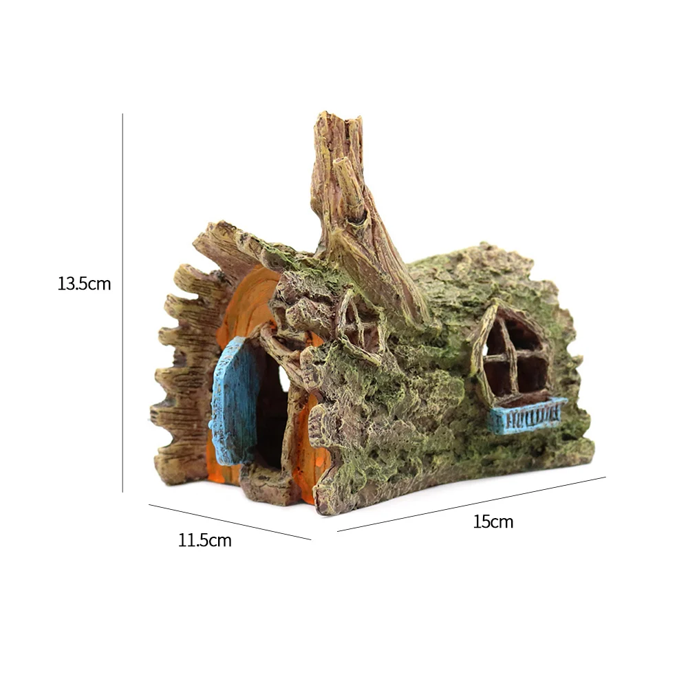 

Aquarium Fish Beautification Aquarium Decoration Wooden House Decoration Tree House Fish Shelter Resin Decoration Special
