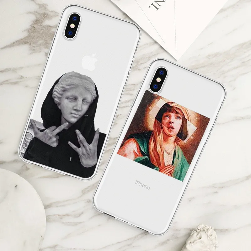 Забавный чехол для iPhone 11 Pro Max 7 8 SE Plus 6S XS XR с абстрактными буквами прозрачный