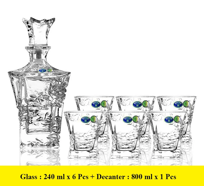 

7 Pcs/Set top quality home crystal whiskey decanter Set luxury whiskey glass for Liquor Scotch Bourbon 200904-01