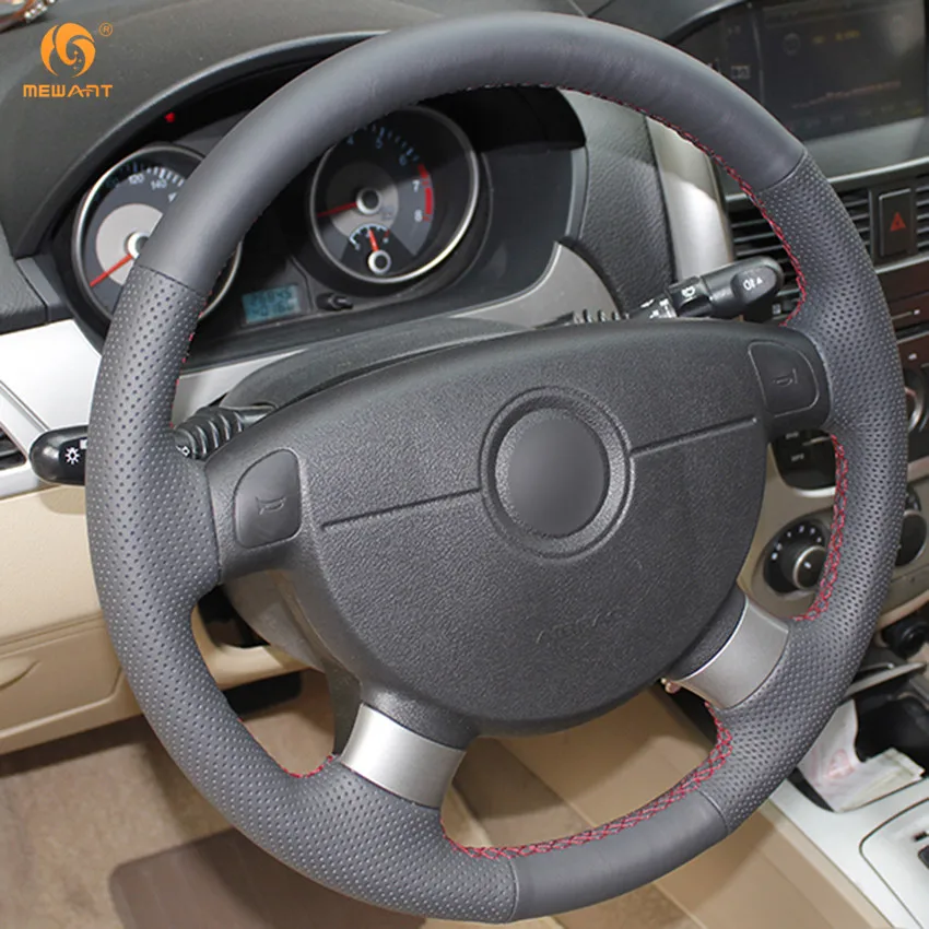 Детали из черной натуральной кожи для Chevrolet Lova Aveo Buick Excelle Daewoo Gentra 2013 2015|car steering wheel