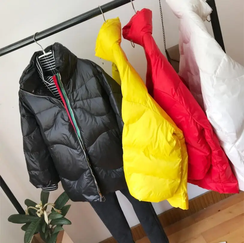 2019 светильник белый утиный пух женский короткий пуховик свободный тонкий