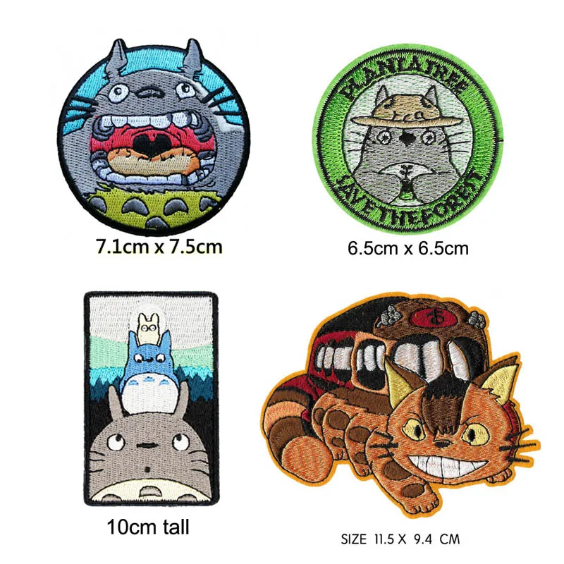 Вышитая термоклейкая нашивка Тоторо из фильма японская мультяшная серия Хаяо
