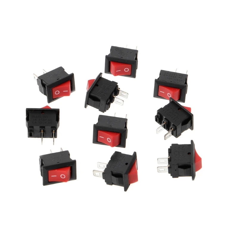 

10 Pcs 2 Pin 10x15mm SPST ON/OFF Soldering Terminal Boat Rocker Switch 3A AC 250V