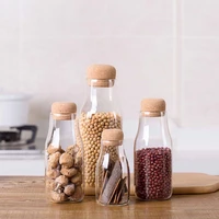 cork top clear glass kitchen sealing storage jar container organizer dried fruit miscellaneous grains tea storage bottles