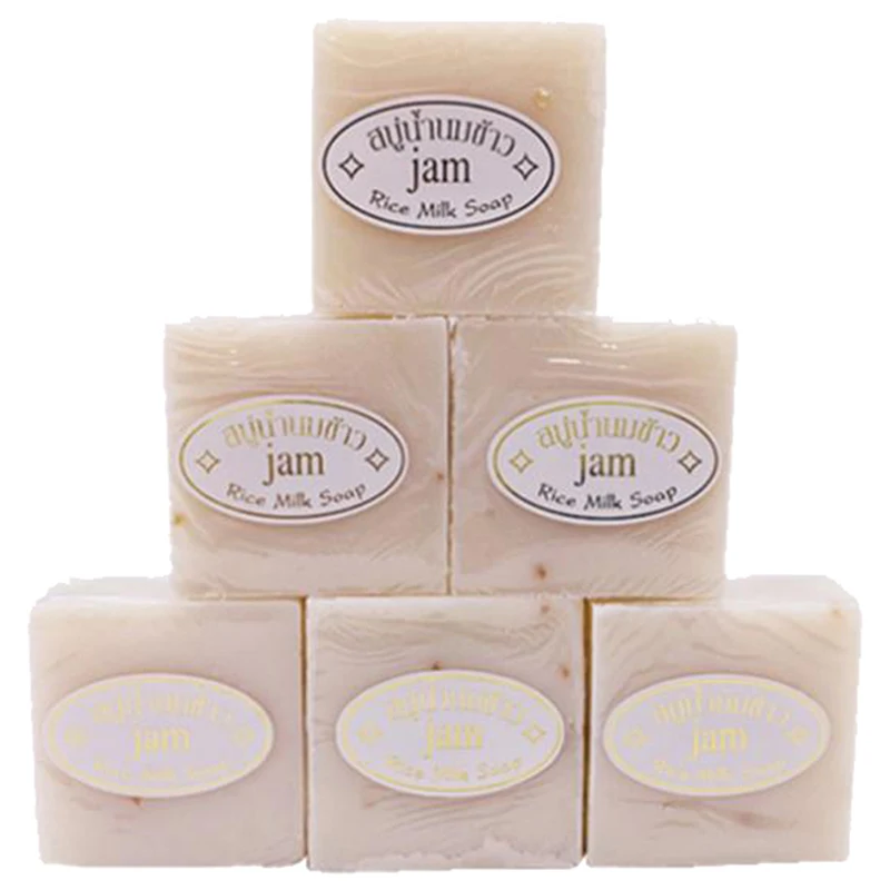 5pcs Thailand JAM Rice Milk Soap 65g Original Thailand Handmade Soap Rice Milk Whitening Soap Goat Milk Soap Rice Soap for Face