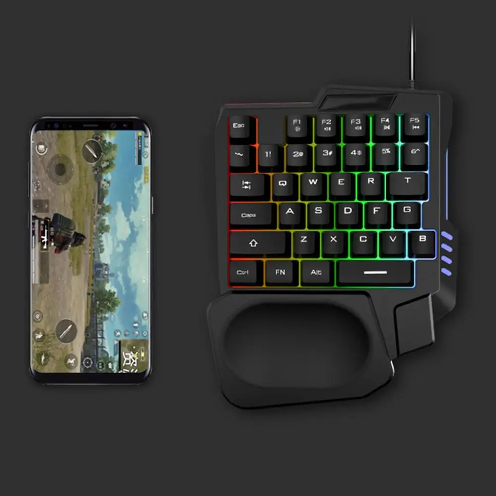 Half Keyboard Left Hand Wired Gaming With RGB Backlit And 35 Keys For Gamer Mini Keypad Portable Keyb | Компьютеры и офис