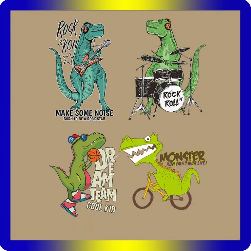 1 шт. динозавр тираннозавр мальчик стикер Железный На декор для одежды футболка