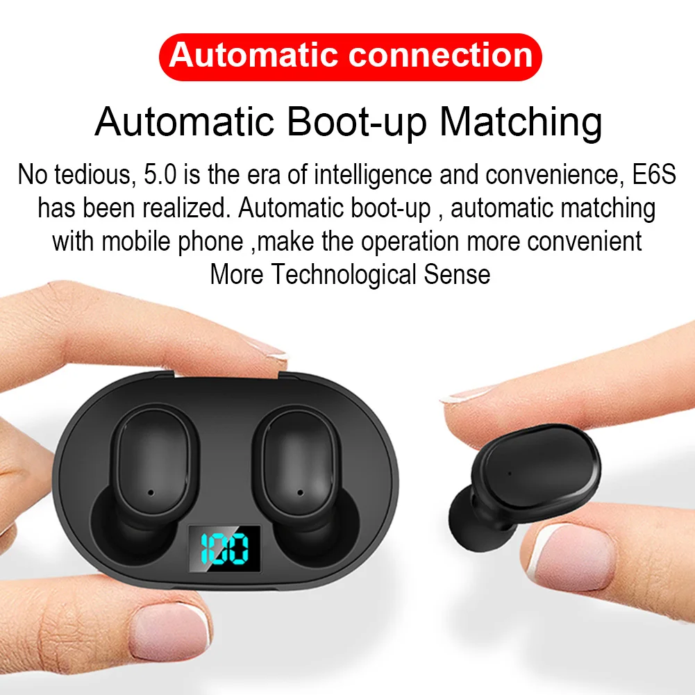 Новая Bluetooth-гарнитура E6s с умным цифровым дисплеем Беспроводная мини-гарнитура