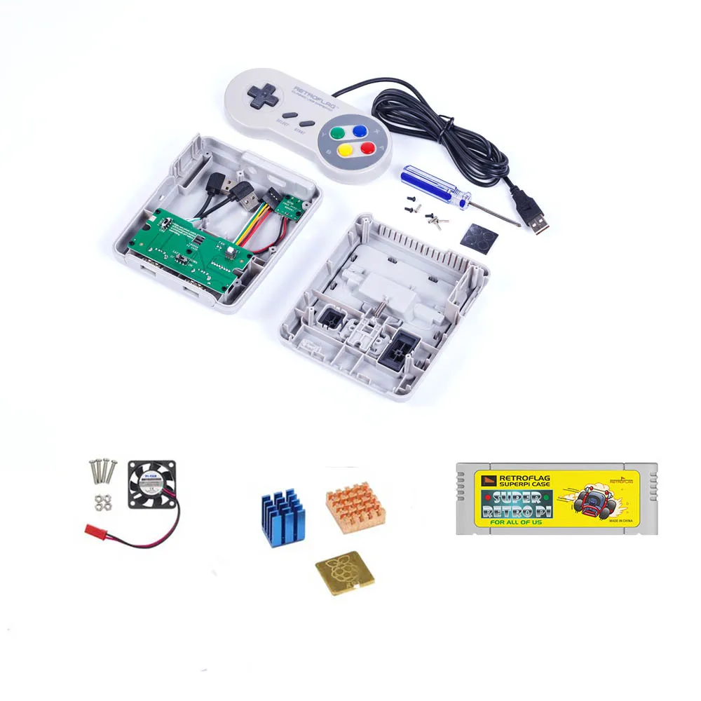 Чехол Retroflag SUPERPi чехол J NESPi с игровым контроллером + вентилятор coolling радиатор для