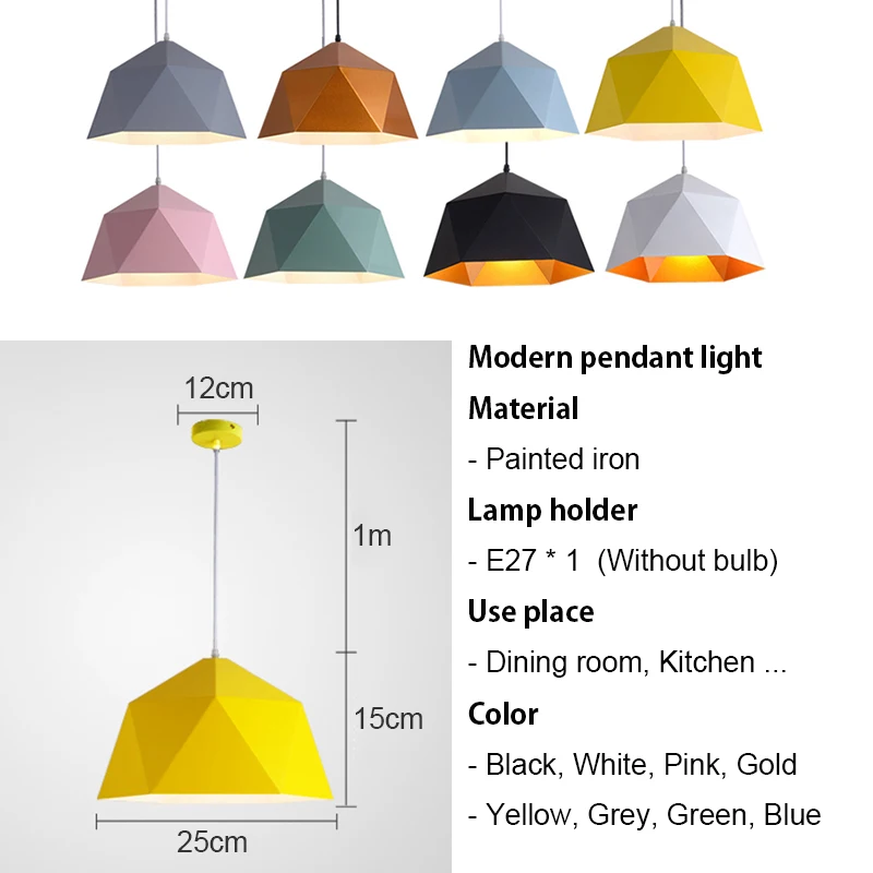

LED Modern Pendant Lights Industrial Pendant Lamp Colorful Hanglamp Iron Hanging Lamp Loft Nordic Lamp For Dining Room Kitchen