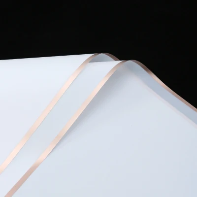 

20pcs Gold Frame Jelly Film Flower Wrapping Paper Korean Style Bouquets Florist Packing Papers